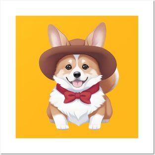 Cute Cowboy Corgi Posters and Art